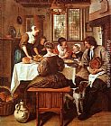 Jan Steen Canvas Paintings - Grace before the Meal